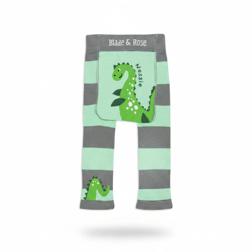 Flat shot of the Nessie outfit showing the top, leggings and socks together