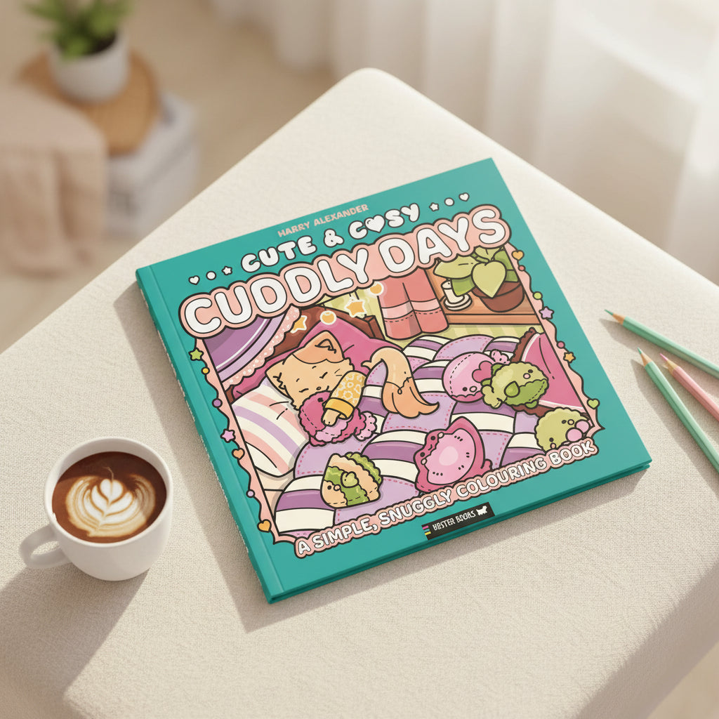 Cute and Cosy Cuddly Days cover with animals snuggled up in bed