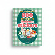 Cute and Cozy Christmas sticker book cover on a green tartan background