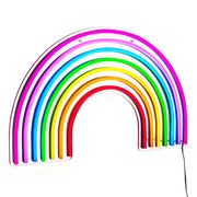 Rainbow LED neon wall sign by Amber Bright Creations, a glowing multicoloured rainbow light
