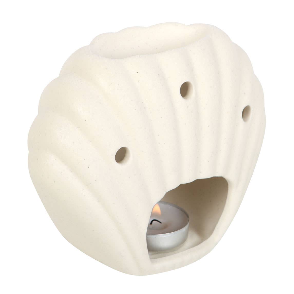 Coastal seashell wax warmer with tealight underneath