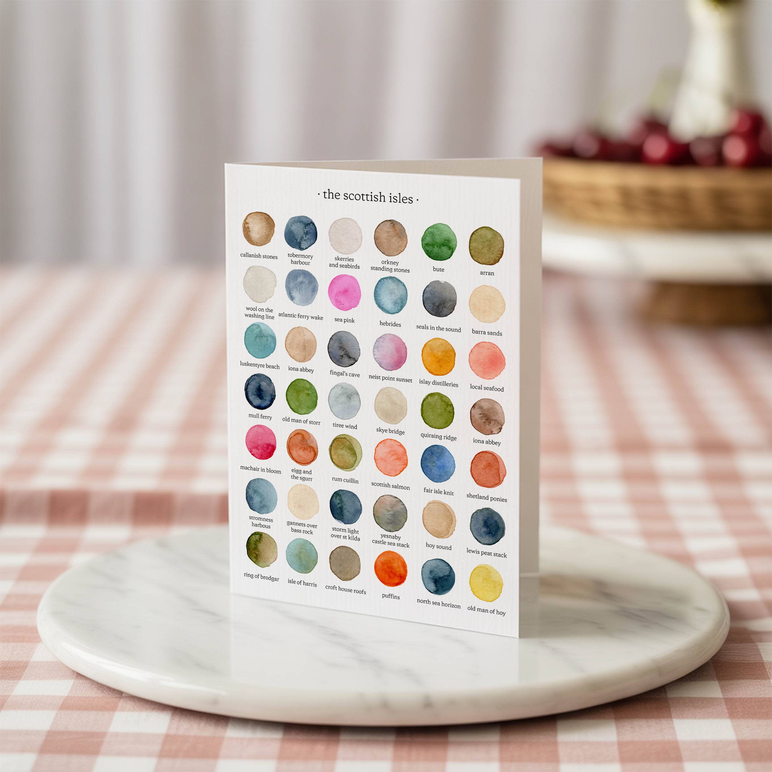 Colours of the Scottish Isles greeting card, close-up detail