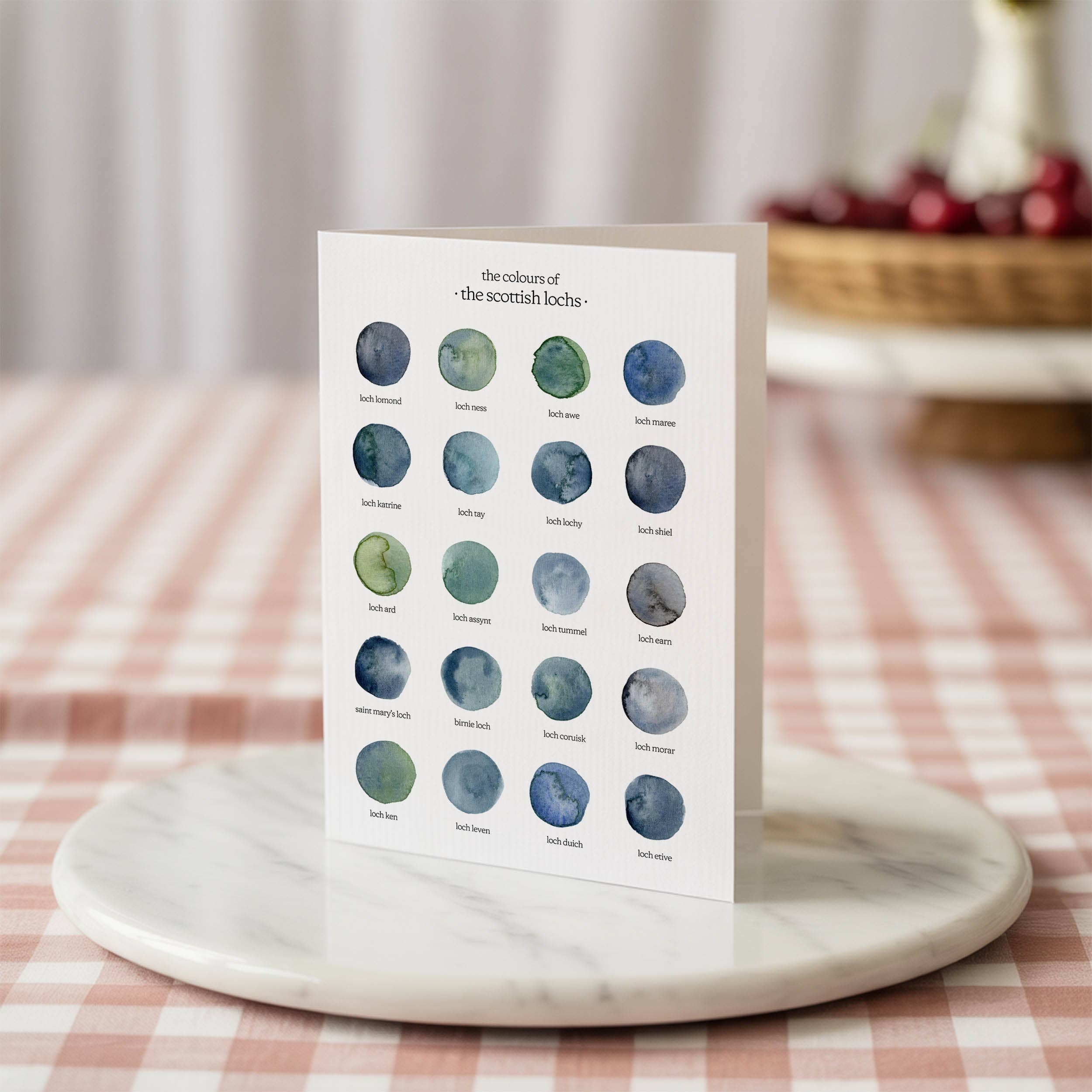 Colours of the Scottish Lochs greeting card, close-up detail