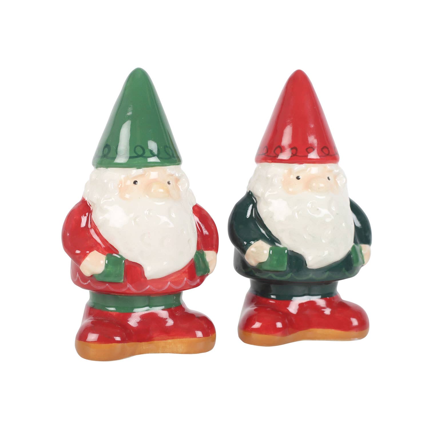 Detail view of woodland gnome salt and pepper set