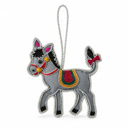 Donkey Embroidered Christmas Decoration