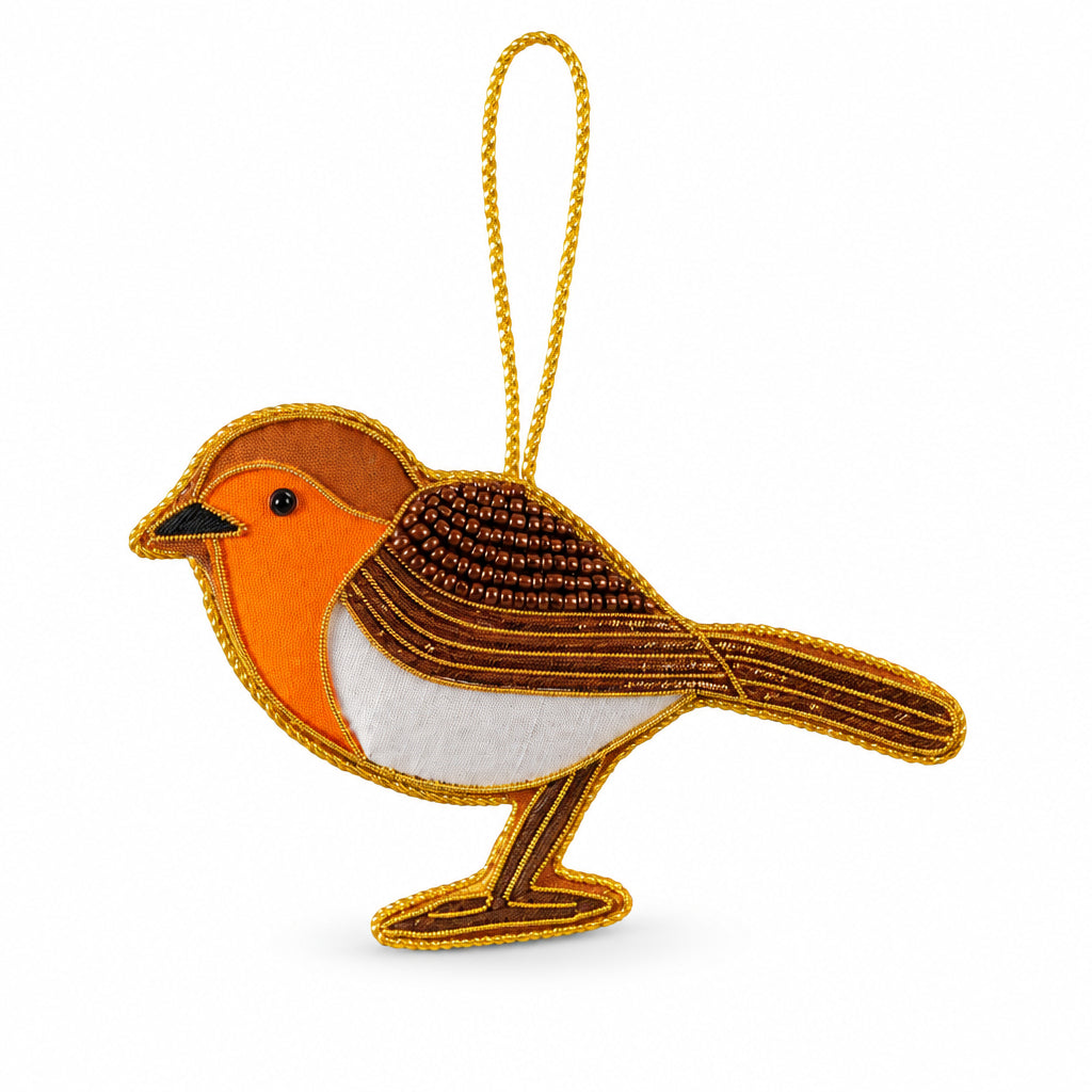 Robin Embroidered Christmas Decoration