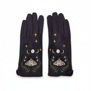 Navy moth gloves pair front view on white background