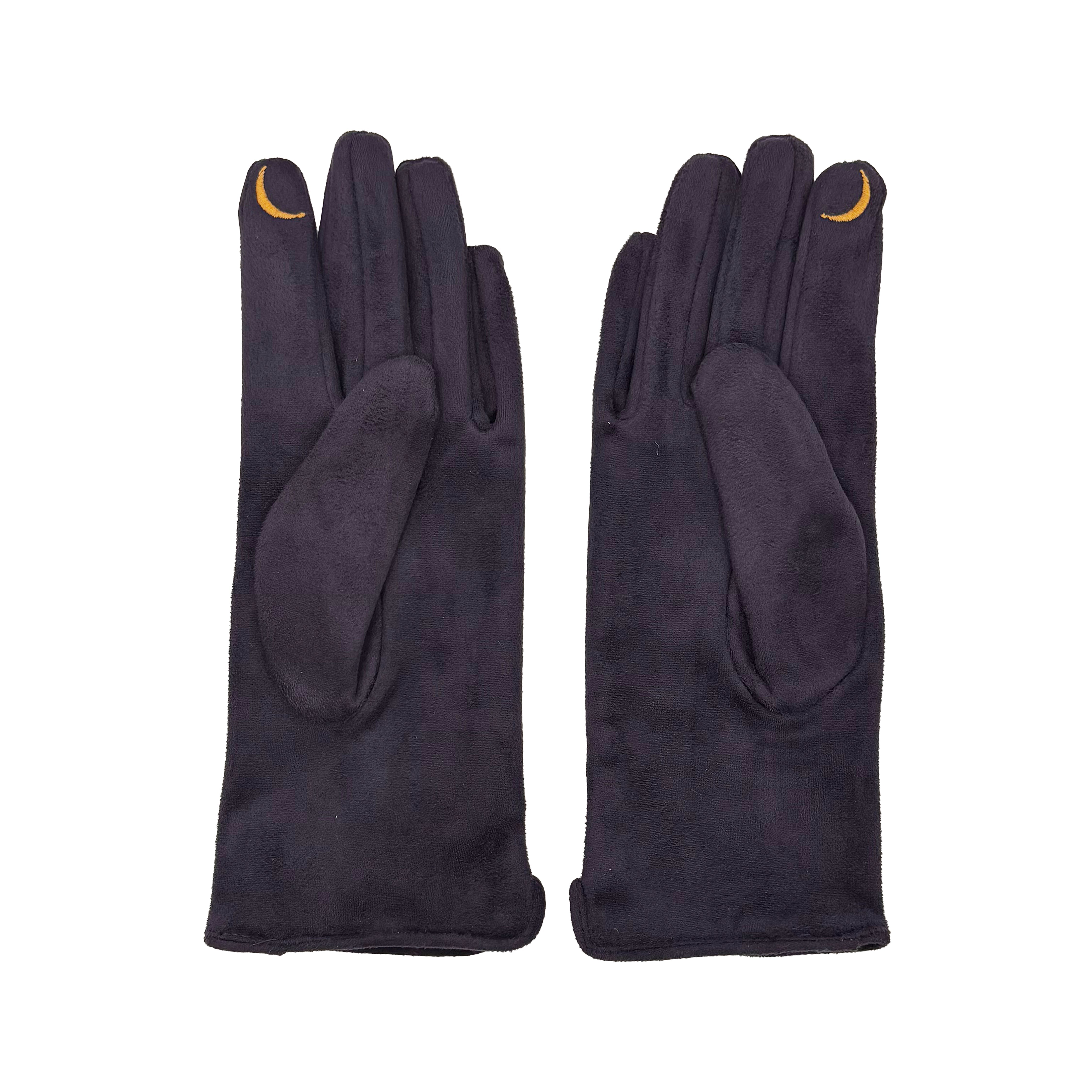 Moth gloves showing front and back views on white background