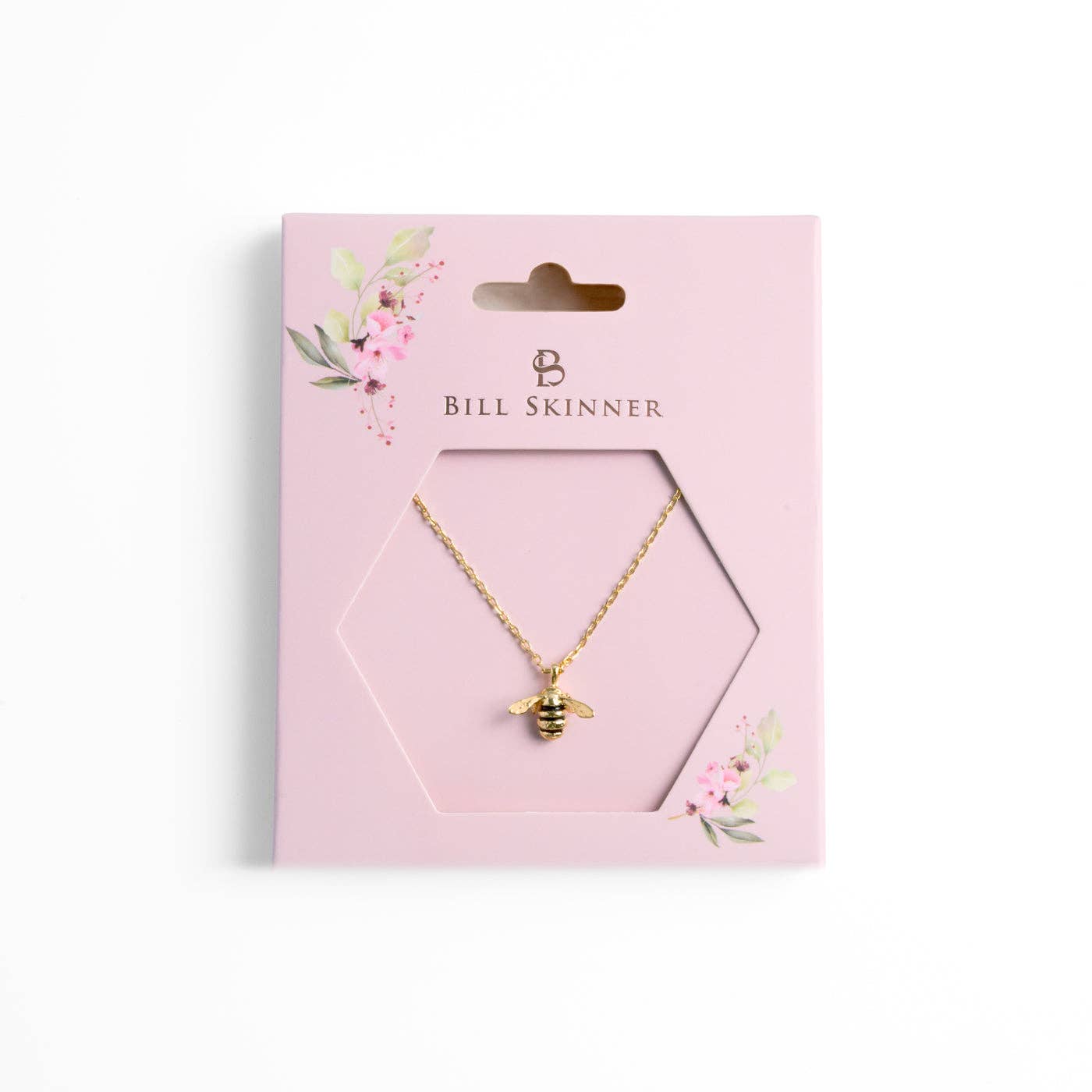 Bee pendant hanging on delicate gold-plated chain