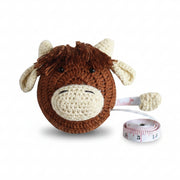 Cow Tape Measure novelty crochet design showing soft yarn details