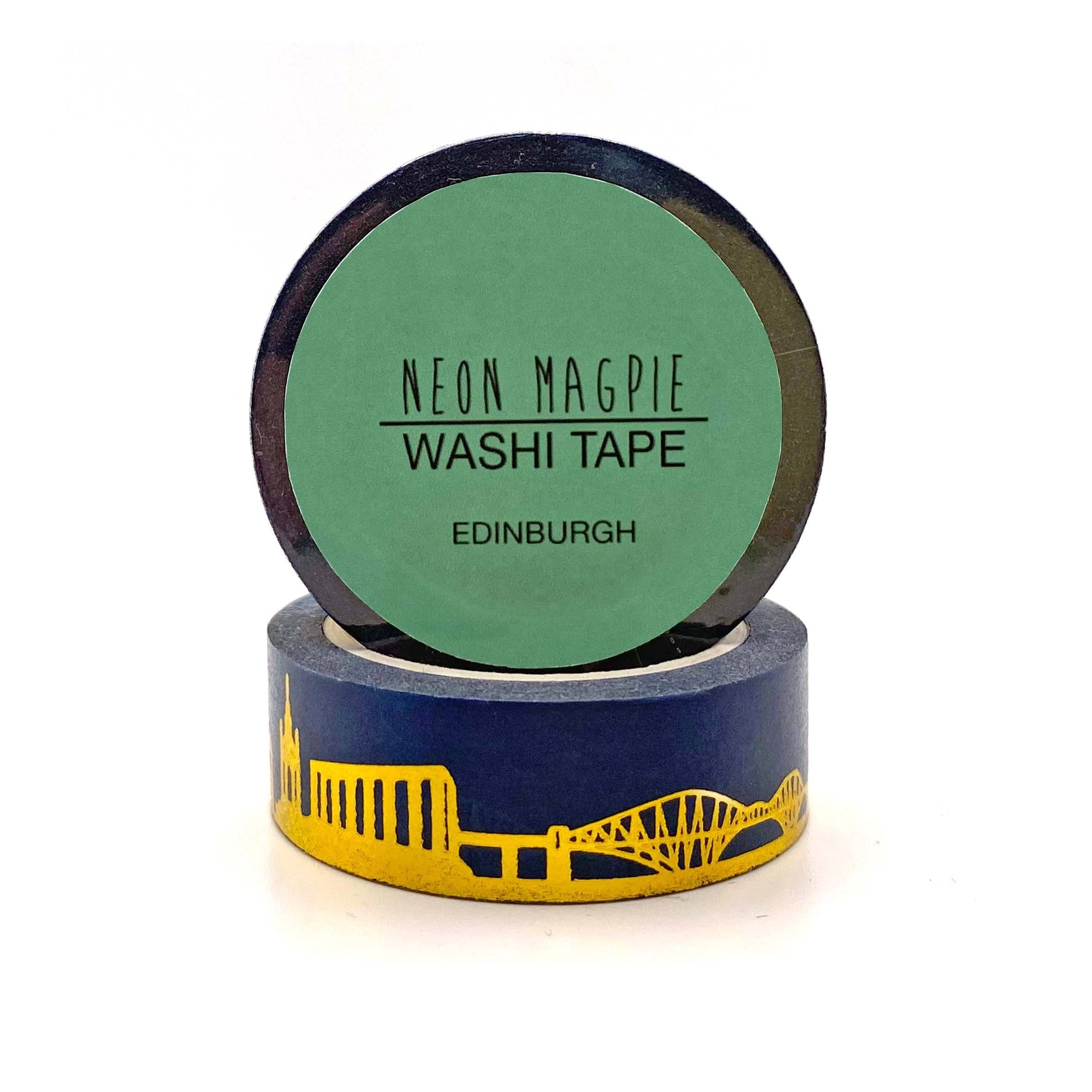 Edinburgh washi tape in retail counter display packaging.