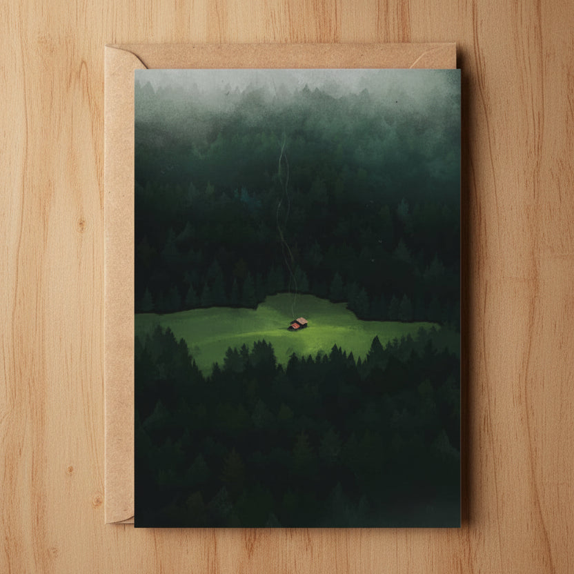 Emerald Lull, Cosy Cottage Greeting Card