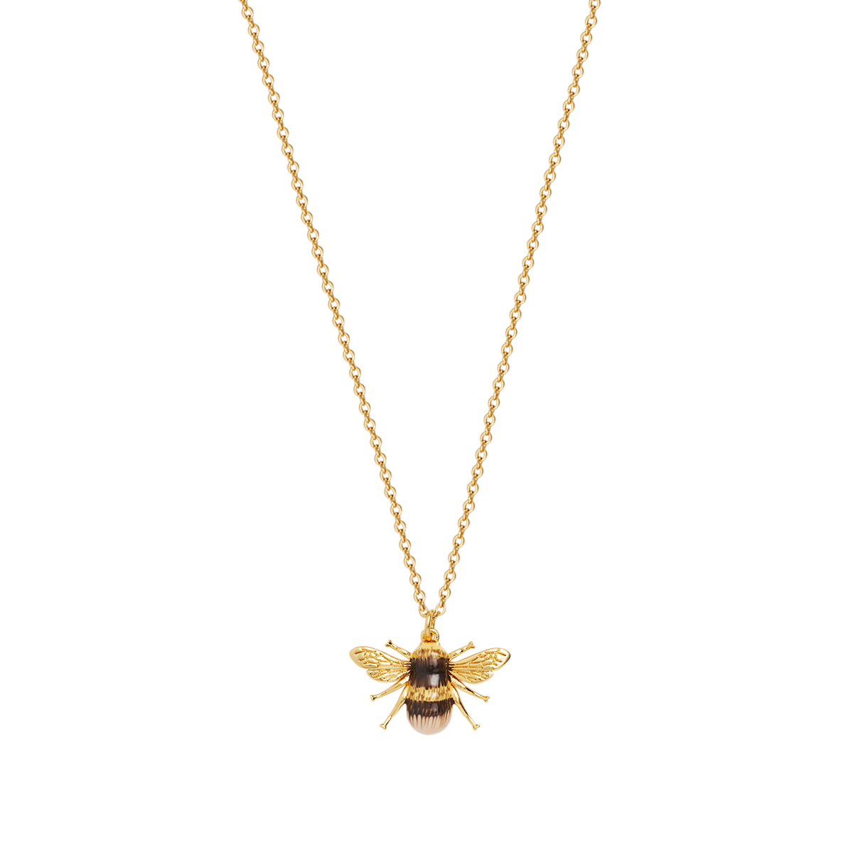 Full length view of the Bee Necklace on white