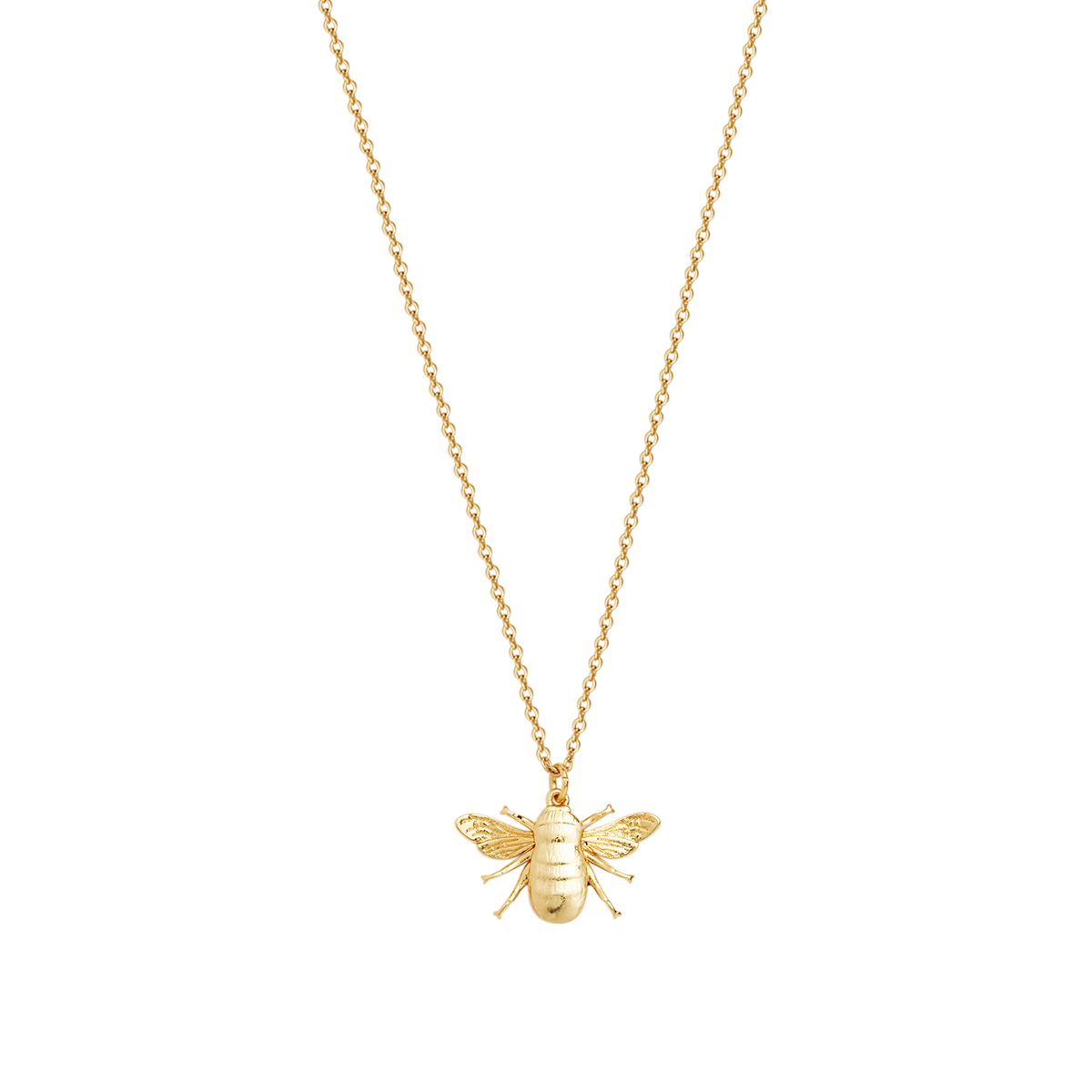 Bee Necklace shown full length on a white background