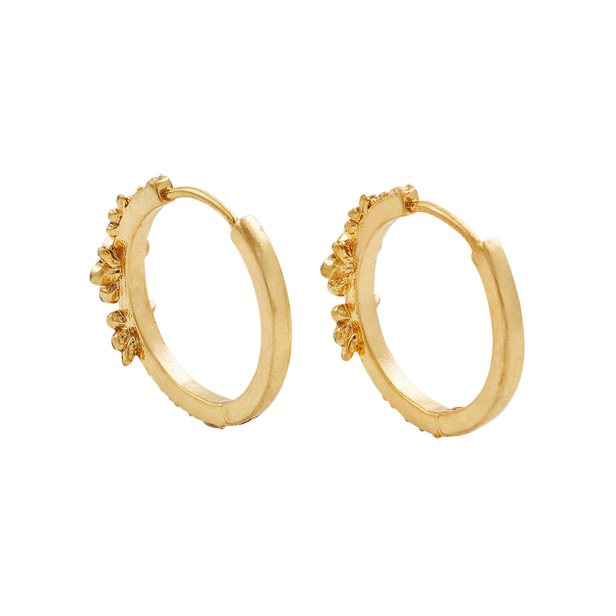 Floral Wreath Hoop Earrings shown together on a white background
