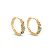 Floral Wreath Hoop Earrings on a pure white background