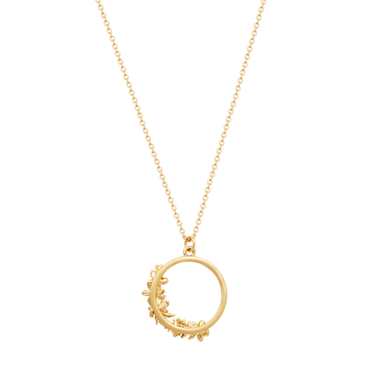 Close-up detail of the Floral Wreath Necklace on white