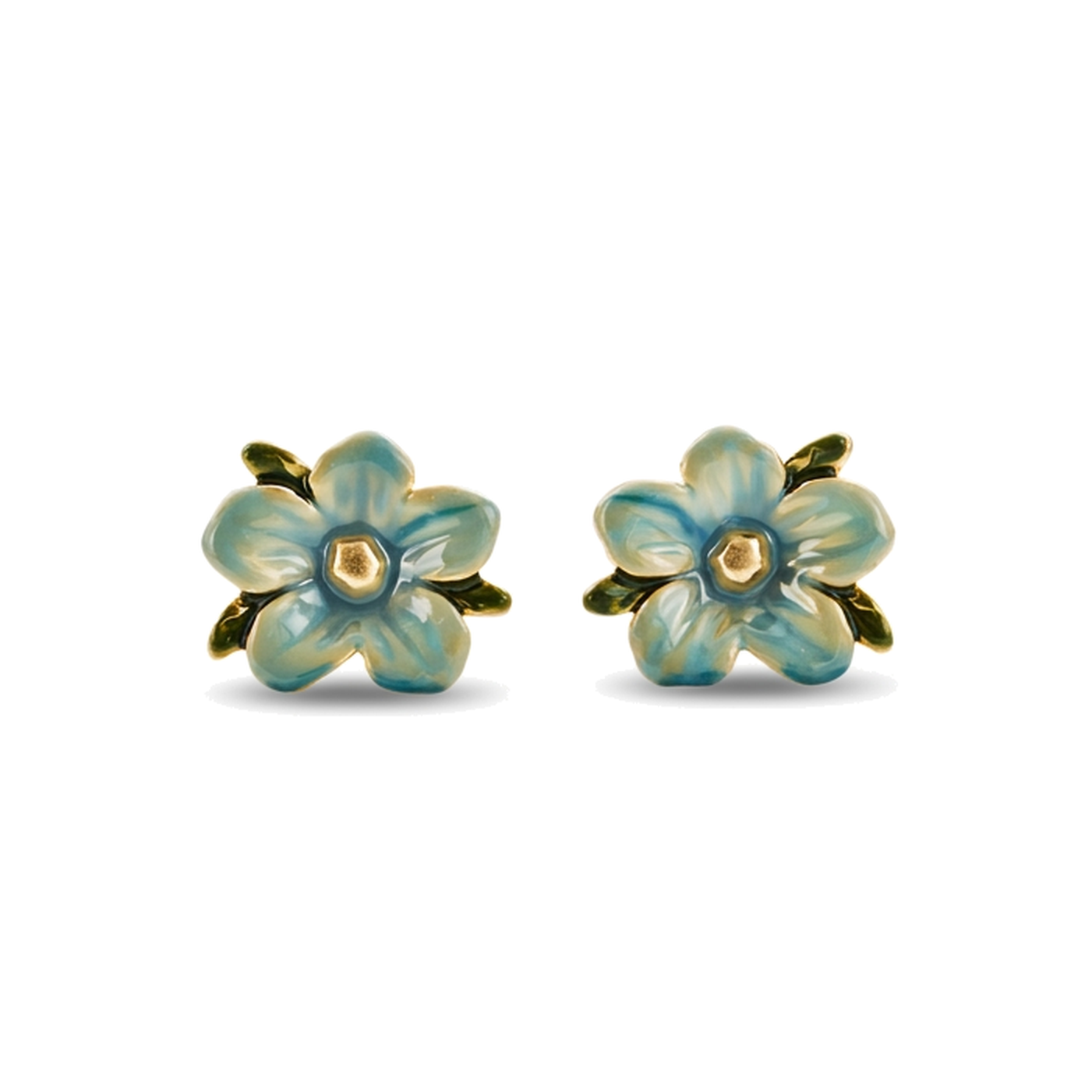 Forget Me Not Stud Earrings on a pure white background