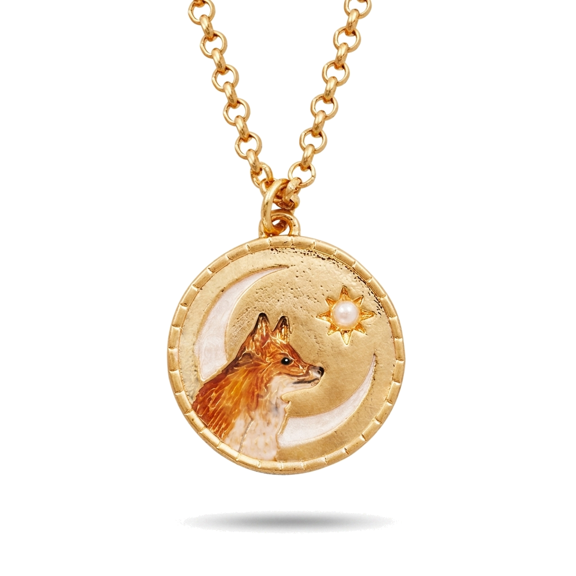 Fox Shadow Guide Necklace on a pure white background
