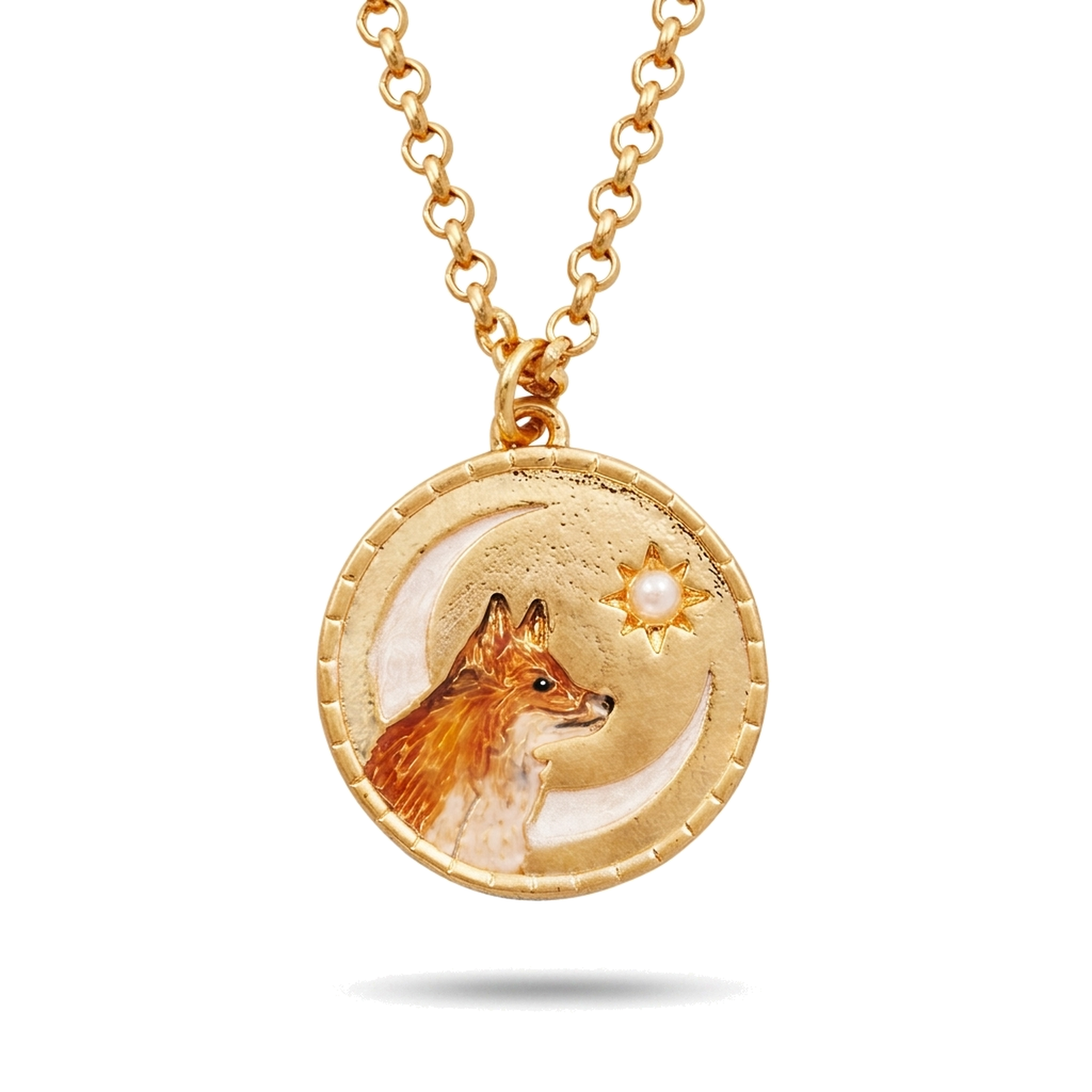 Fox Shadow Guide Necklace on a pure white background