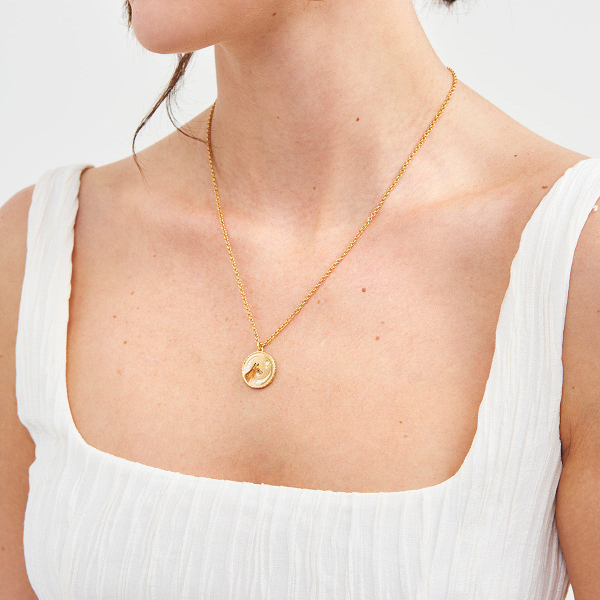 Model wearing the Fox Shadow Guide Necklace