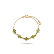Oak Leaf Gold Bracelet on a pure white background