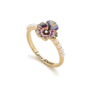 Pansy Pearl Ring on a pure white background