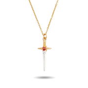 Rose Dagger Necklace on a pure white background