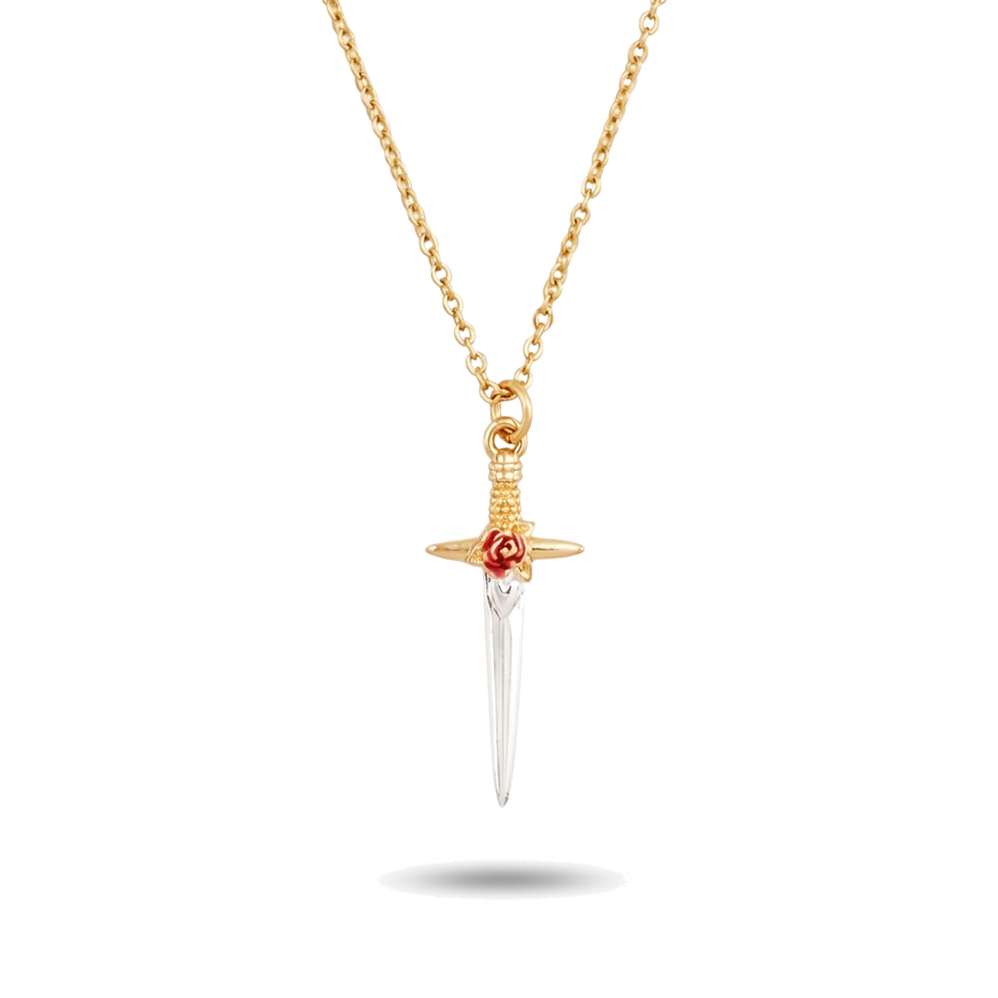 Rose Dagger Necklace on a pure white background