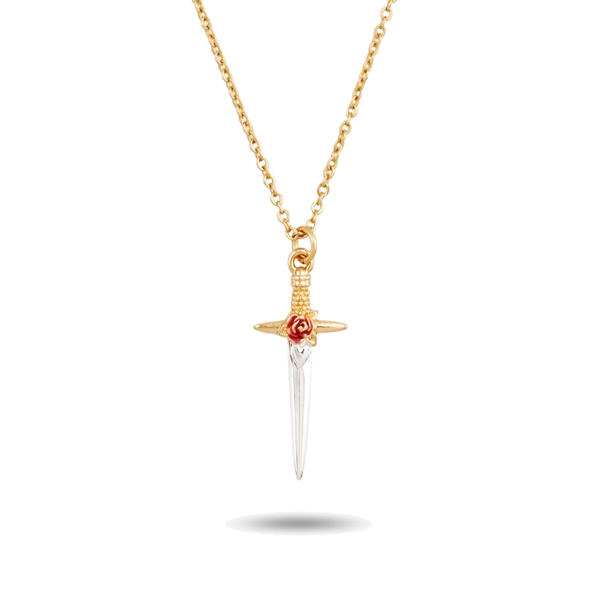 Rose Dagger Necklace on a pure white background