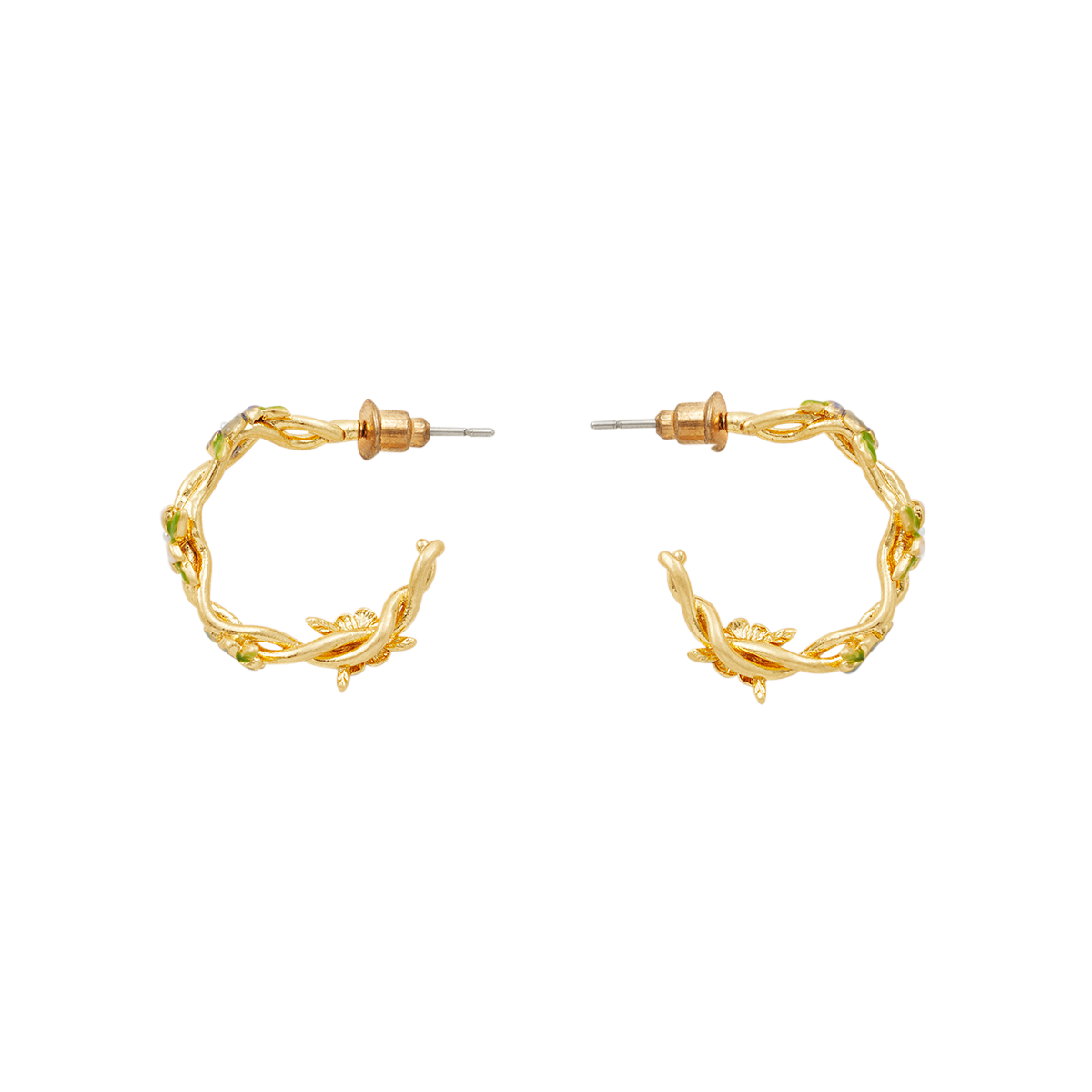 Wildflower Garden Hoop Earrings shown together on a white background
