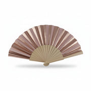 Rose gold shimmer fan displayed on white background