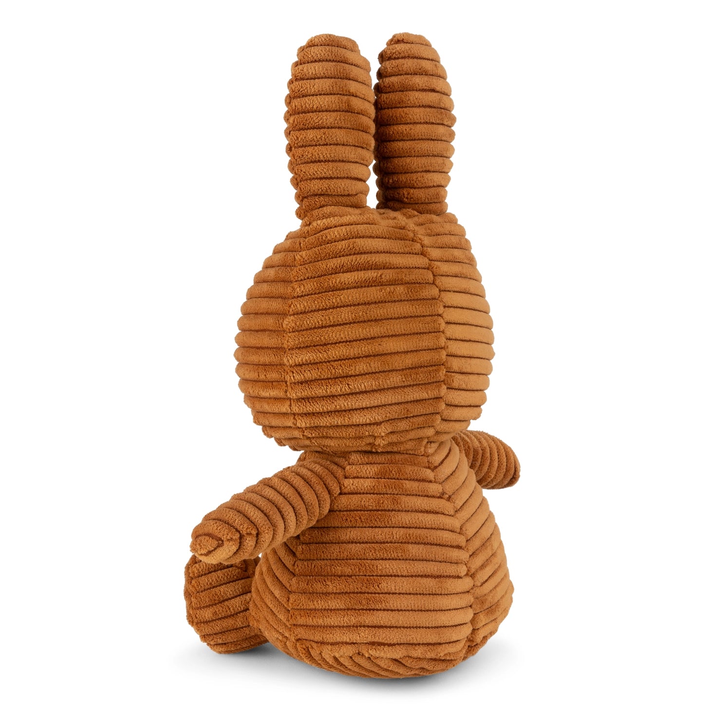 Miffy corduroy cinnamon eco plush back view on white background