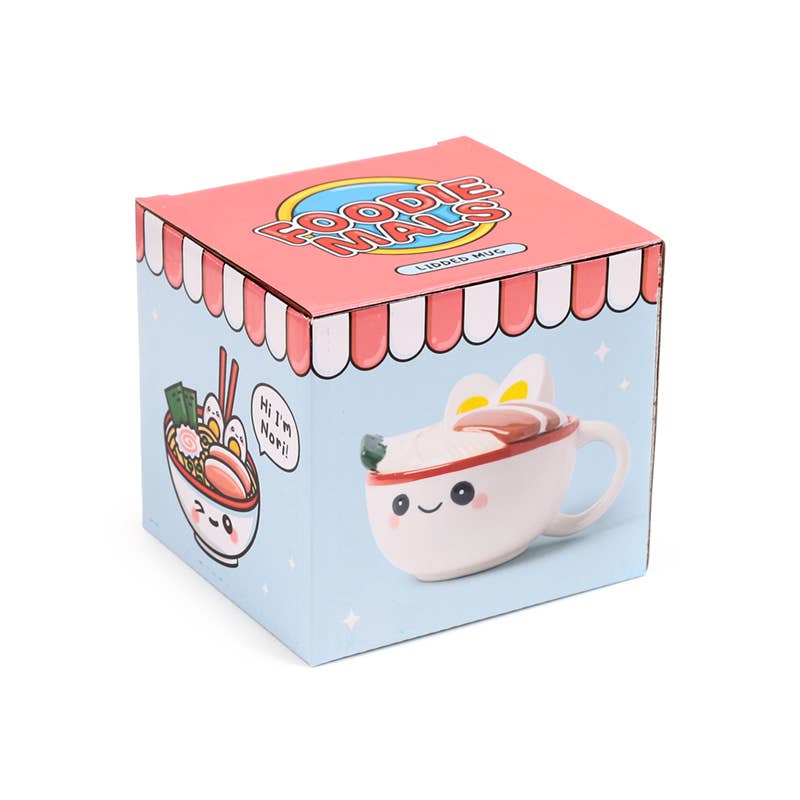 Foodie Mals Nori Ramen Mug packaging with illustrated design and character art.