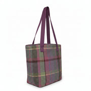 Gullane Tweed Shopper Tote front view with shoulder straps