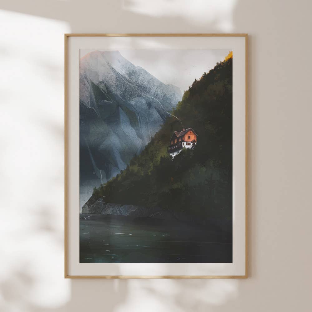 Hallstatt Dream Austrian landscape art print of the lakeside village