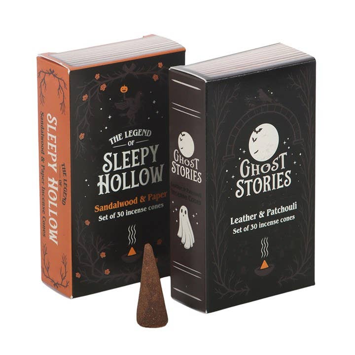 Haunted Library Halloween incense cones, close-up detail