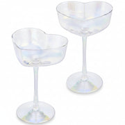 Heart-shaped iridescent champagne coupes