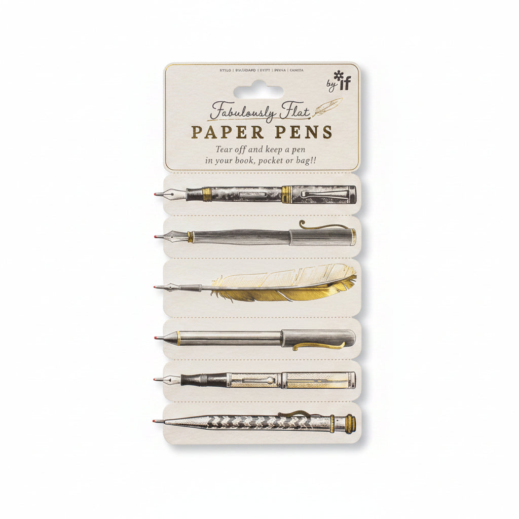 IF Fabulously Flat paper pens with illustrated gold foil designs
