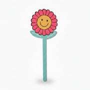 Smiley flower bookmark front view and close-up on white background