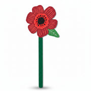 Poppy bookmark front view and close-up detail on white background
