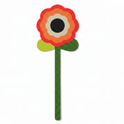 Retro flower bookmark front view and close-up on white background