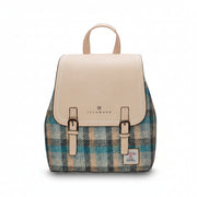 Islander Jura backpack Islander tartan Harris Tweed front view on white background