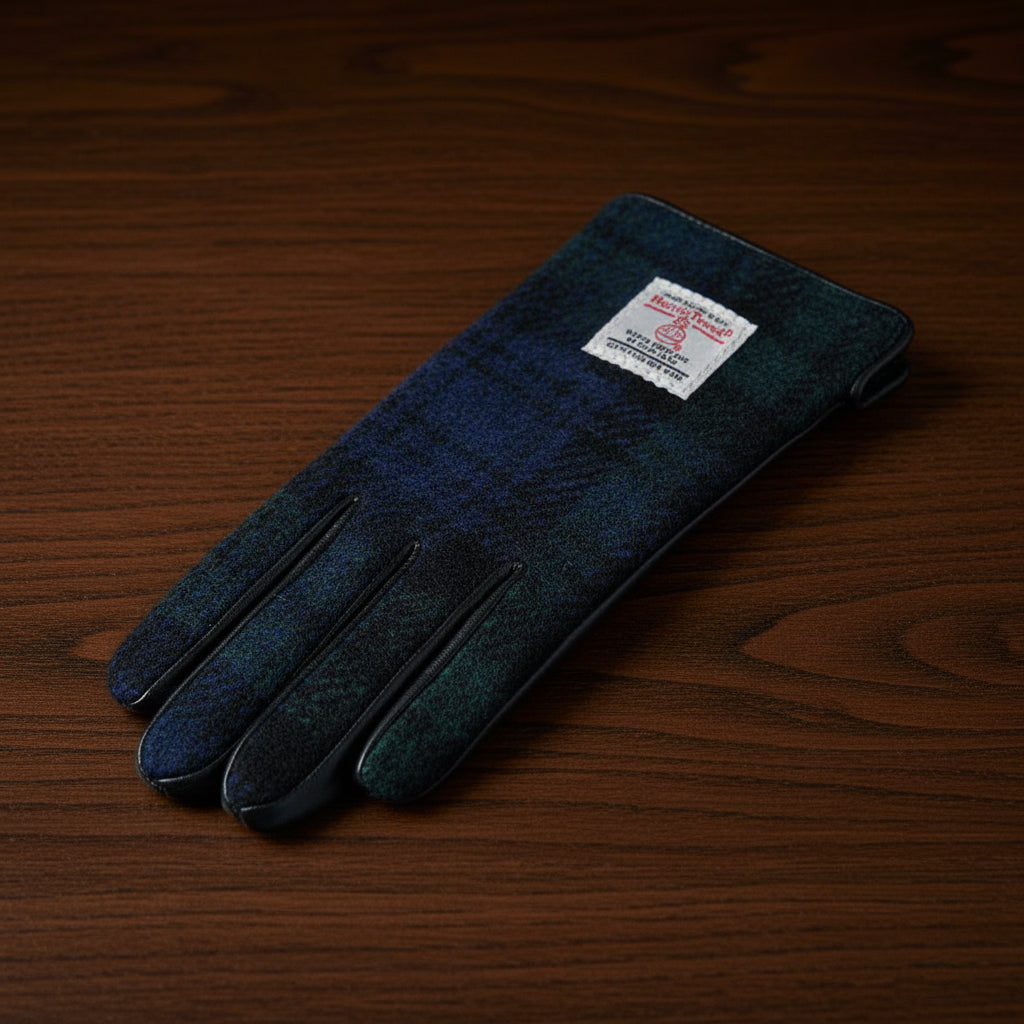 Ladies Harris Tweed® Gloves - Black Watch Tartan