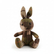 Lambswool bunny chestnut tartan front view on white background.