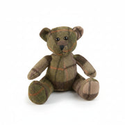 Lambswool teddy chestnut tartan front view on white background.