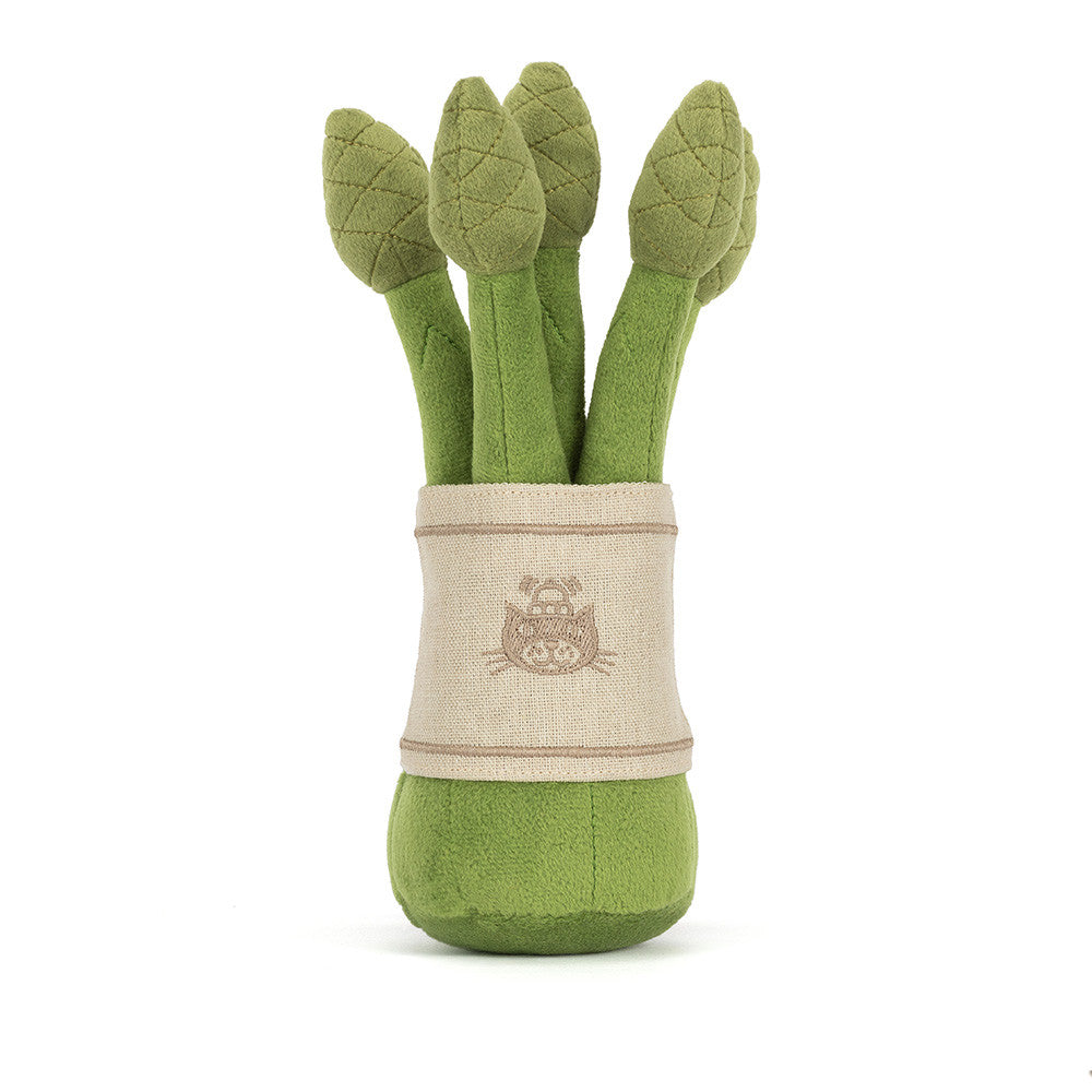 Amuseables Asparagus plush back view on white background