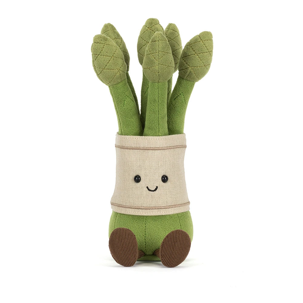 Close-up of Amuseables Asparagus smiling face and tips