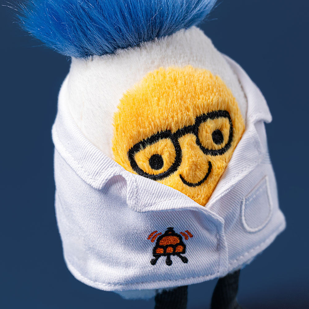 Side view of Amuseables Boiled Egg Scientist Outfit