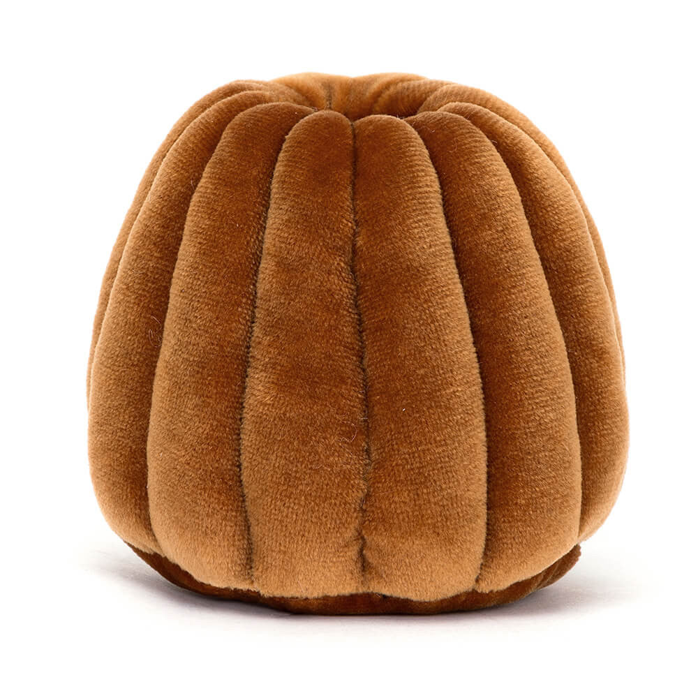 Carole Canele back view showing ridged brown velvet body